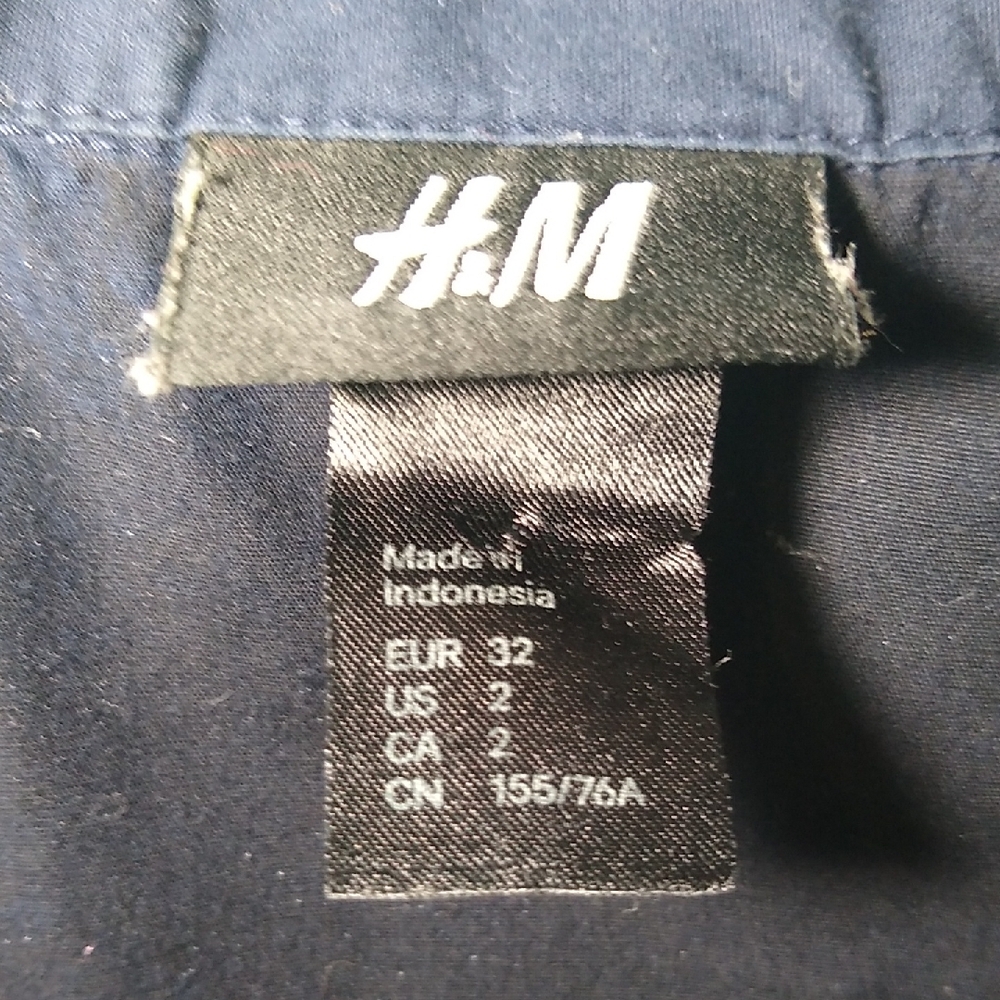 H&M Junior SZ 2 100% Cotton Navy Dress - Picture 6 of 14